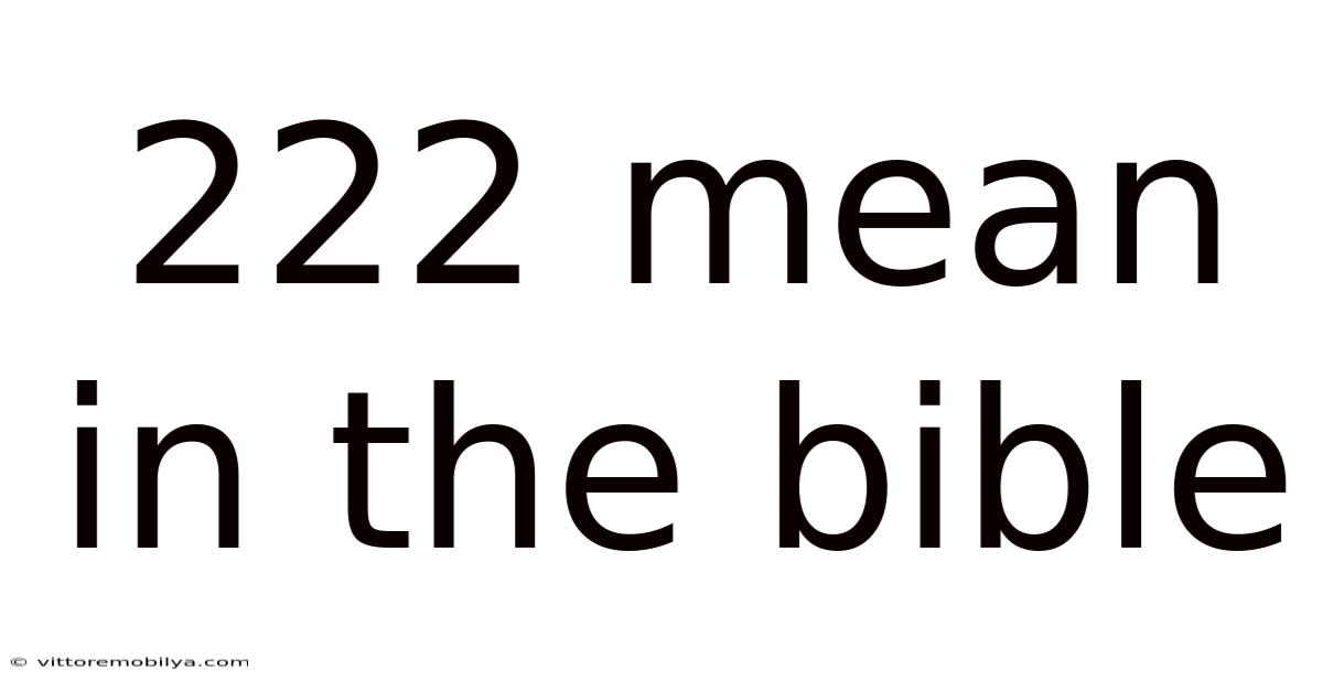 222 Mean In The Bible