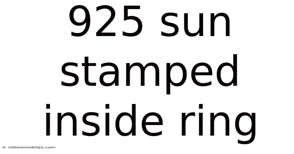 925 Sun Stamped Inside Ring