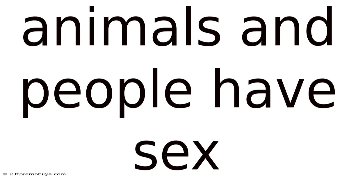 Animals And People Have Sex