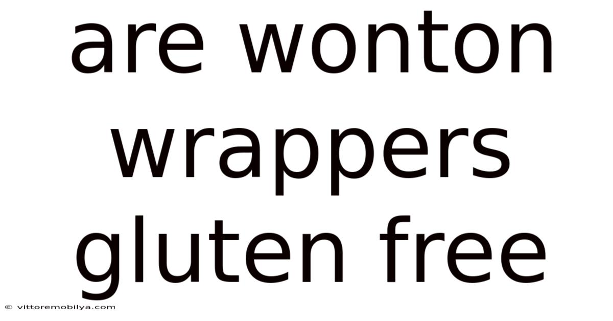 Are Wonton Wrappers Gluten Free