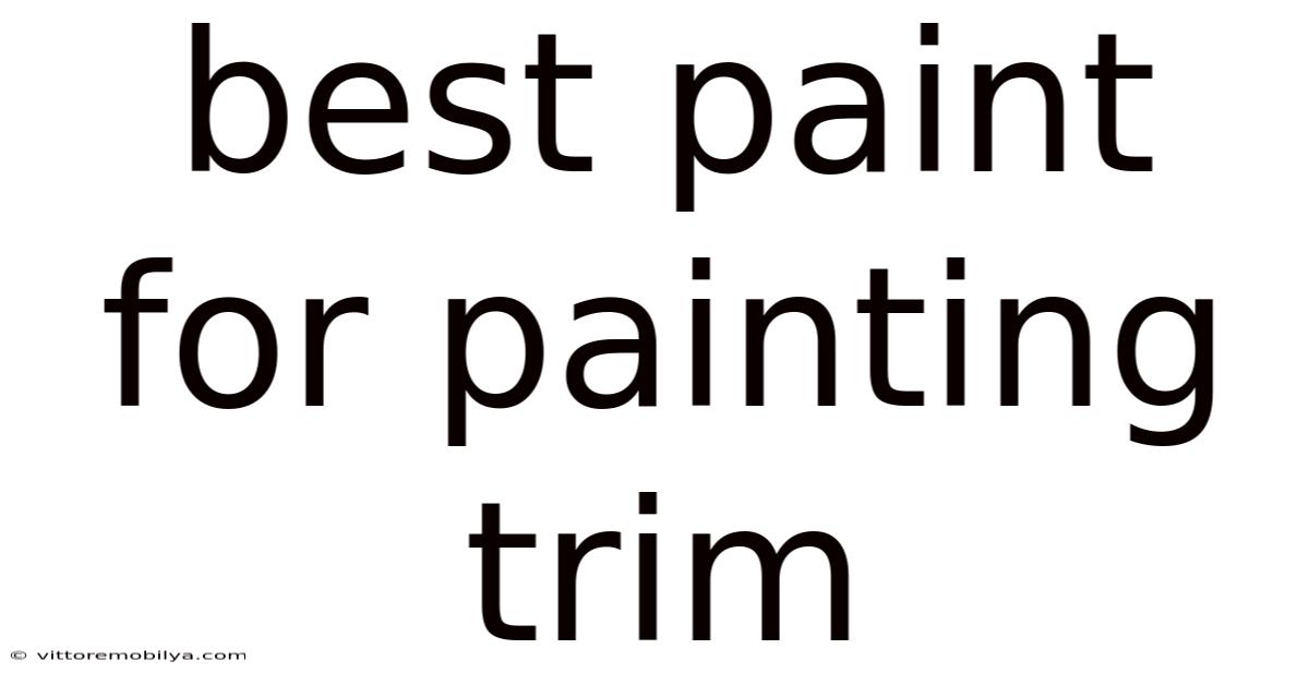 Best Paint For Painting Trim