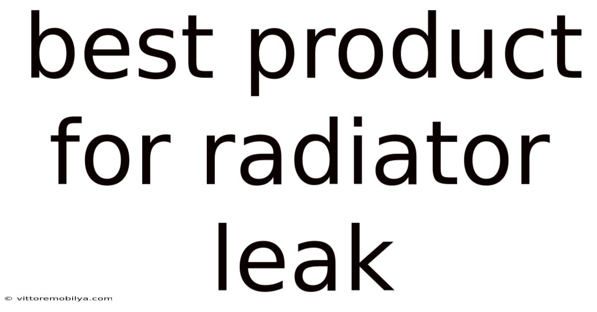 Best Product For Radiator Leak