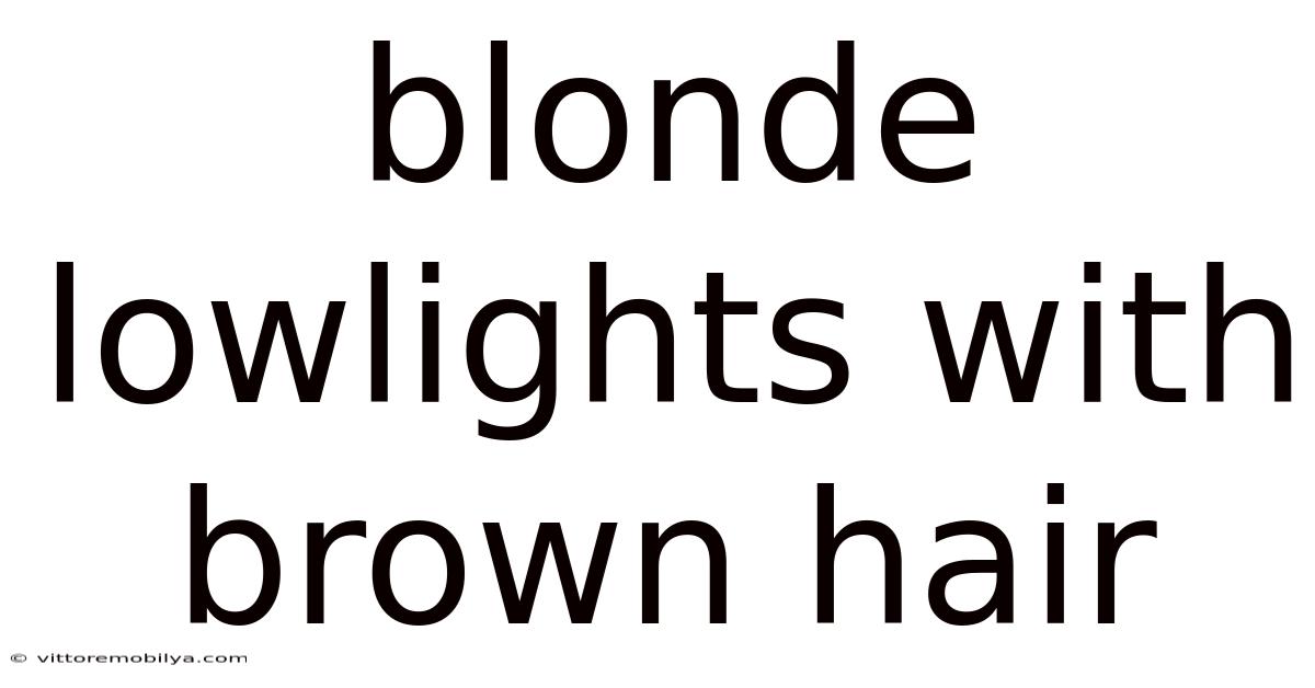 Blonde Lowlights With Brown Hair