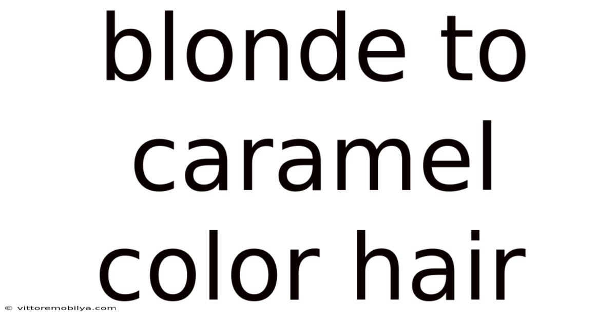 Blonde To Caramel Color Hair