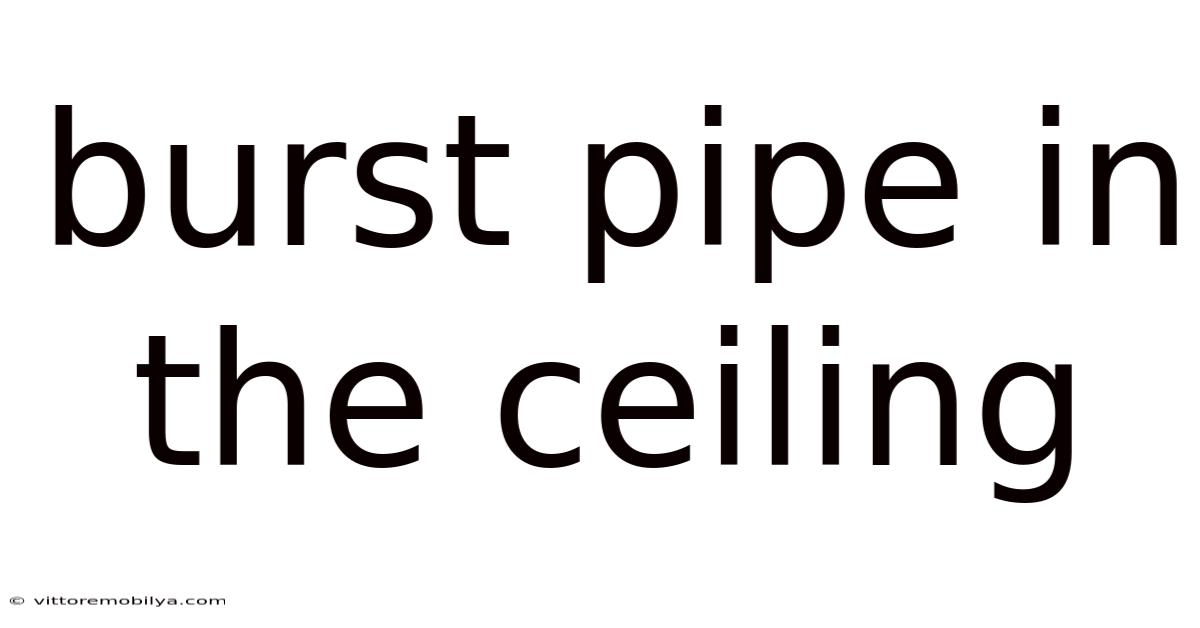 Burst Pipe In The Ceiling