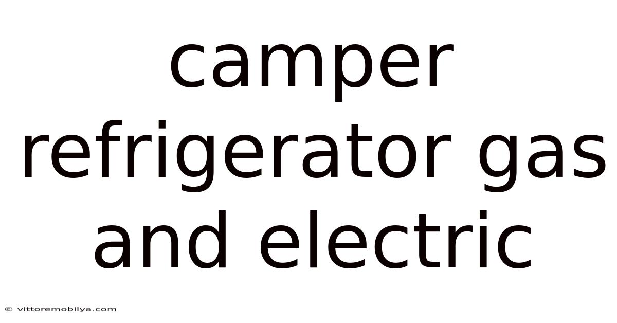 Camper Refrigerator Gas And Electric