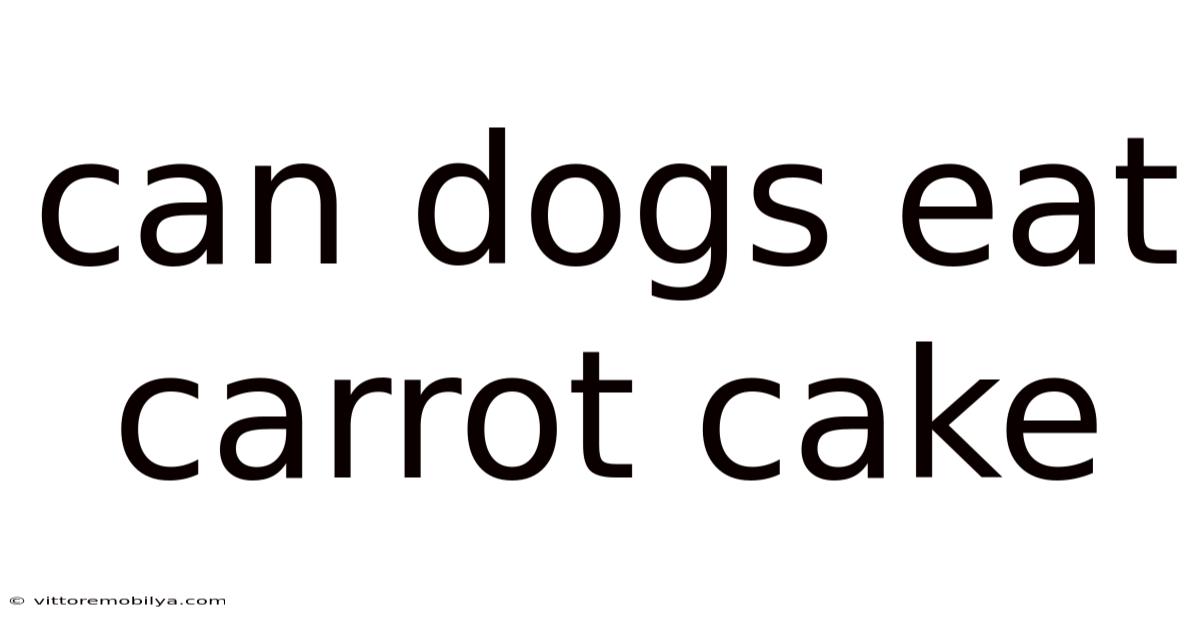 Can Dogs Eat Carrot Cake
