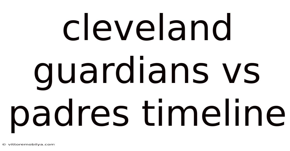 Cleveland Guardians Vs Padres Timeline