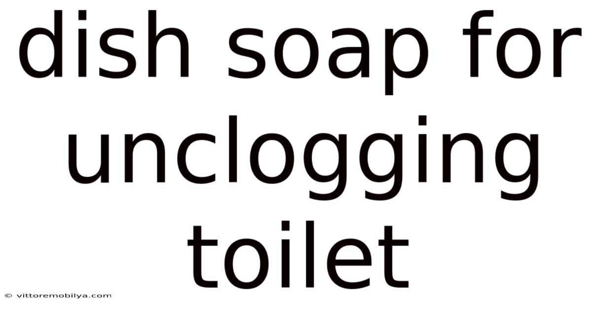 Dish Soap For Unclogging Toilet