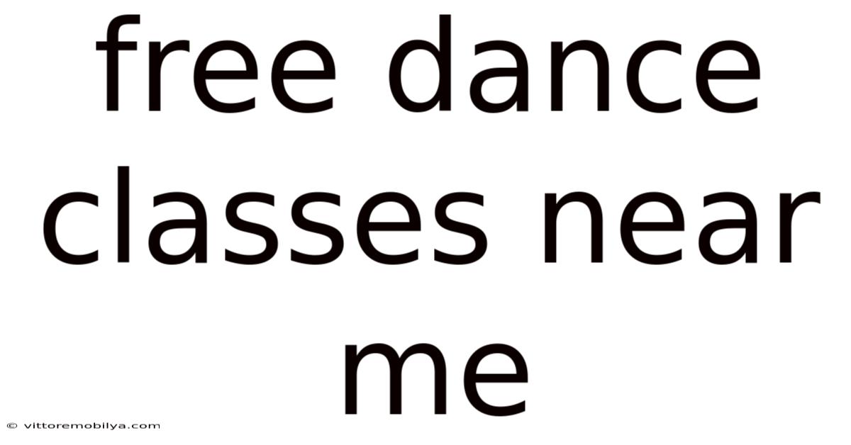 Free Dance Classes Near Me