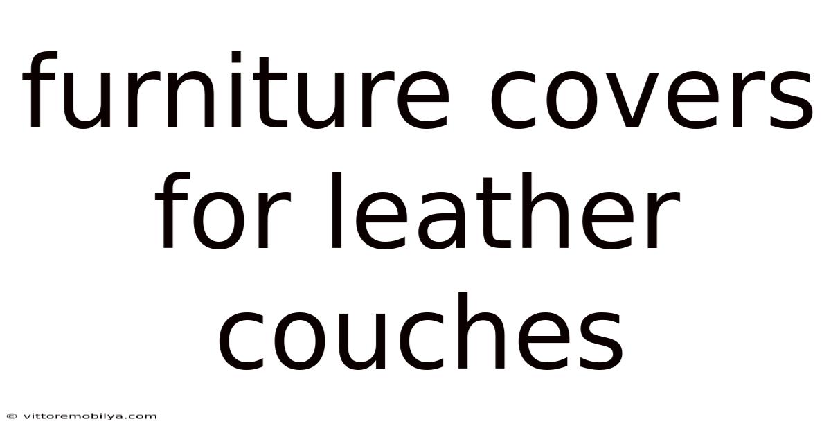 Furniture Covers For Leather Couches