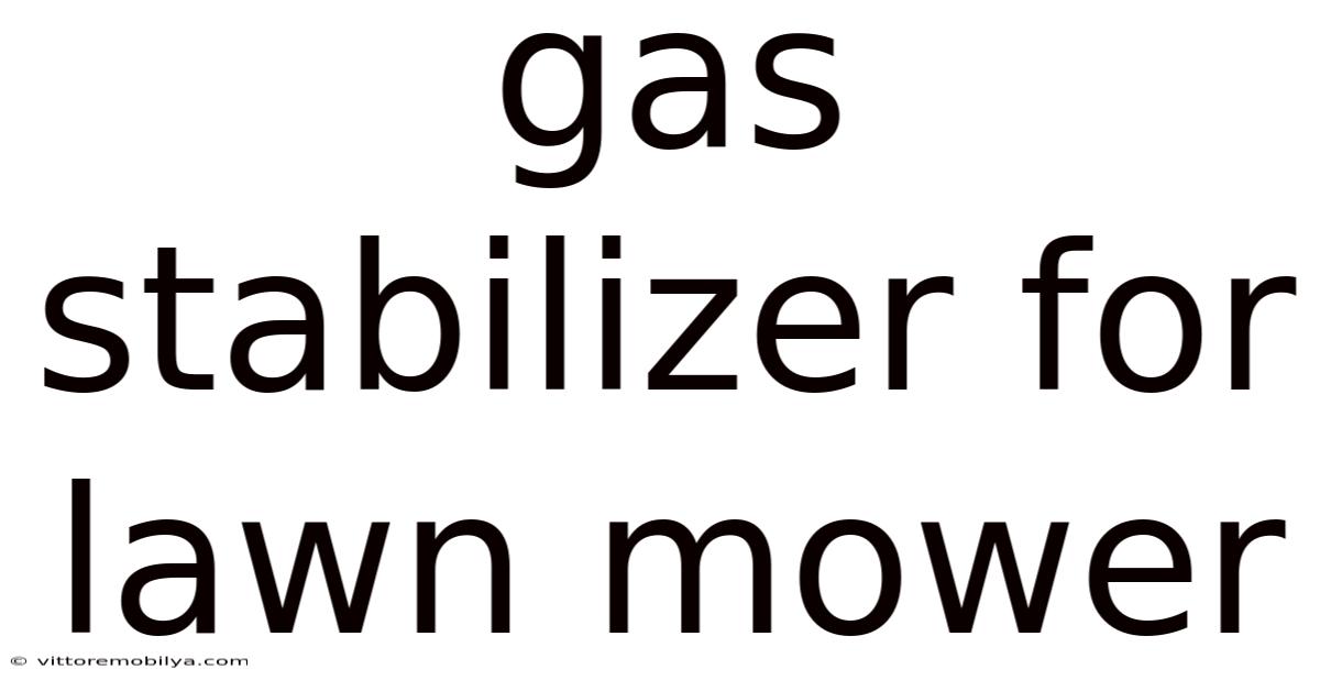 Gas Stabilizer For Lawn Mower