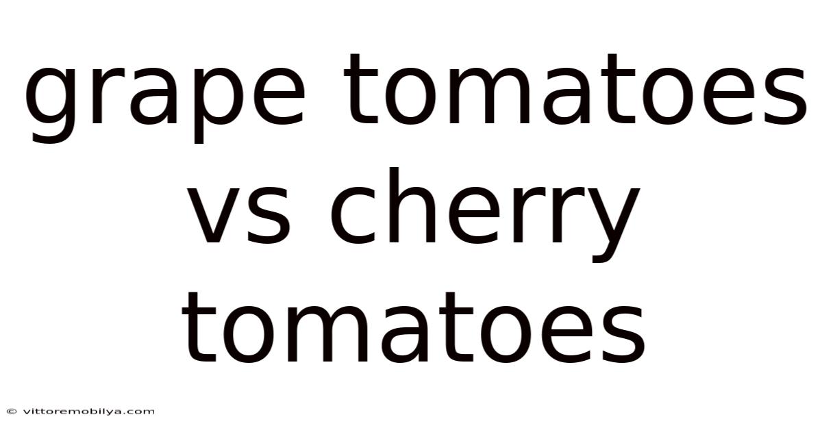 Grape Tomatoes Vs Cherry Tomatoes