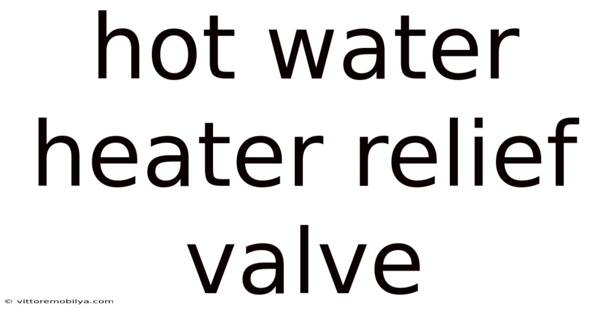 Hot Water Heater Relief Valve