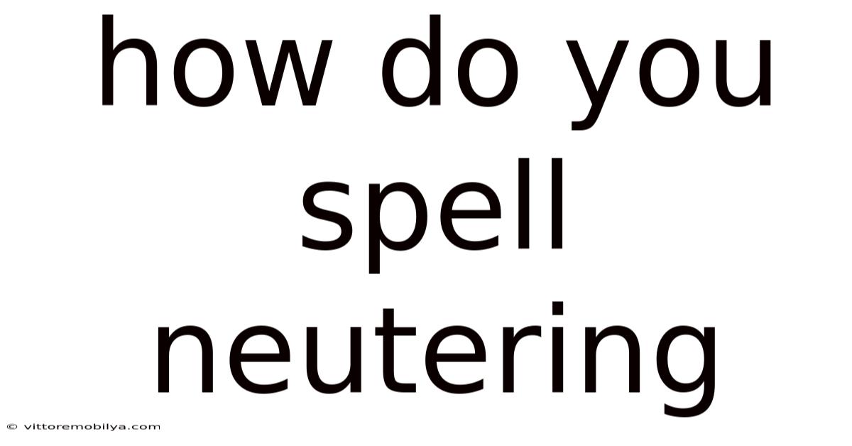 How Do You Spell Neutering