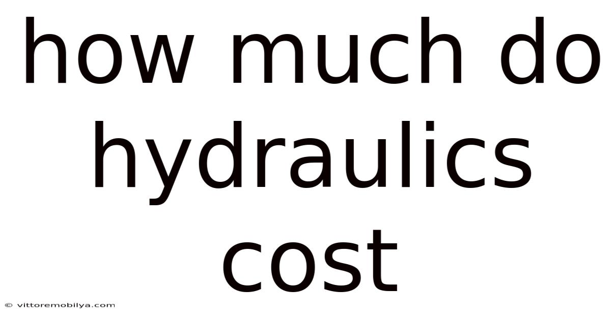 How Much Do Hydraulics Cost