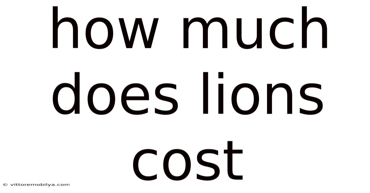 How Much Does Lions Cost
