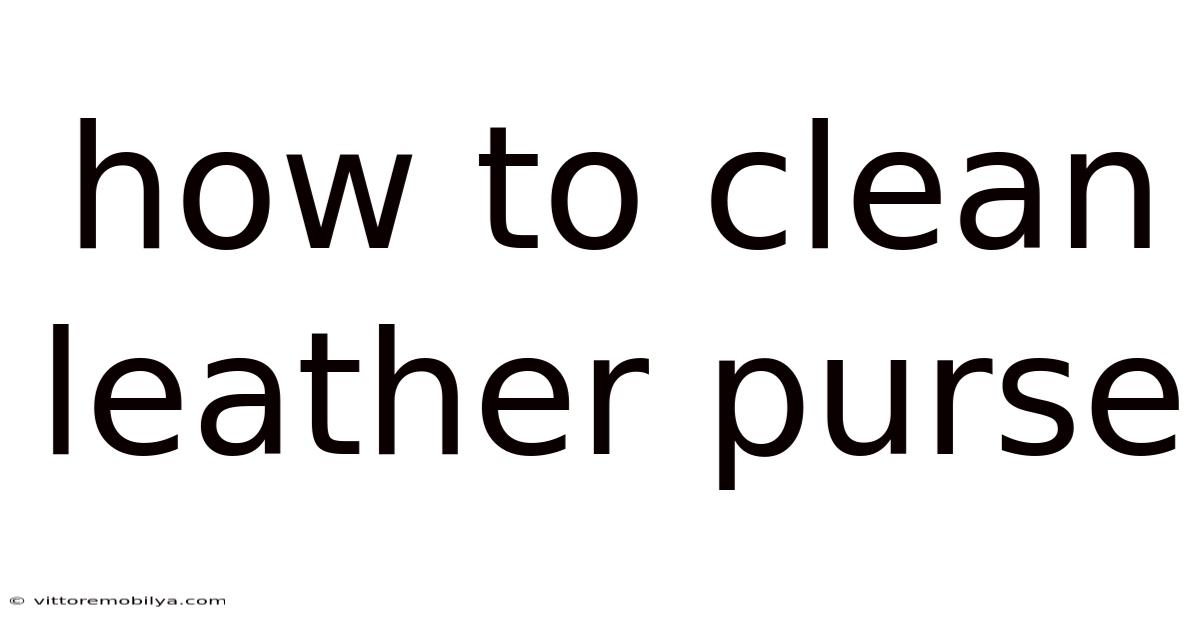 How To Clean Leather Purse