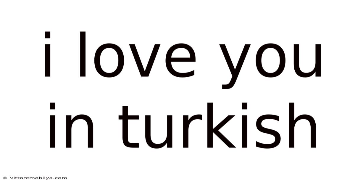 I Love You In Turkish
