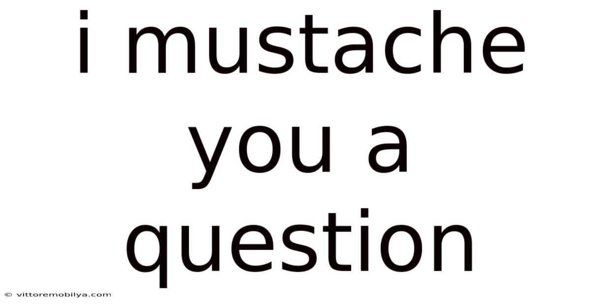 I Mustache You A Question