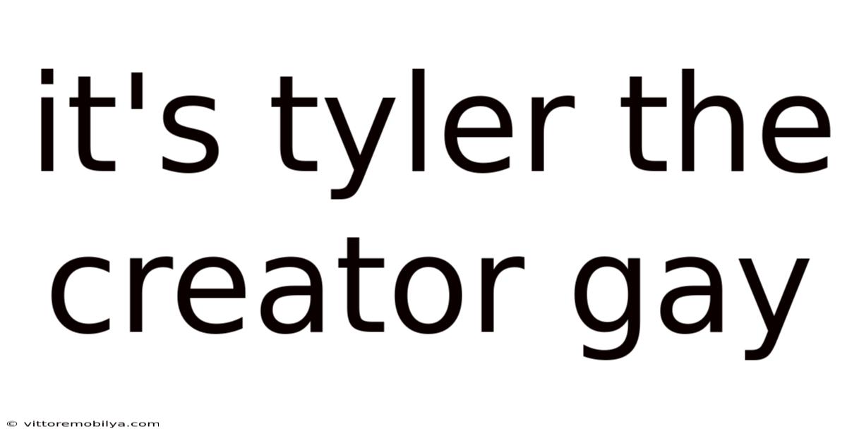 It's Tyler The Creator Gay