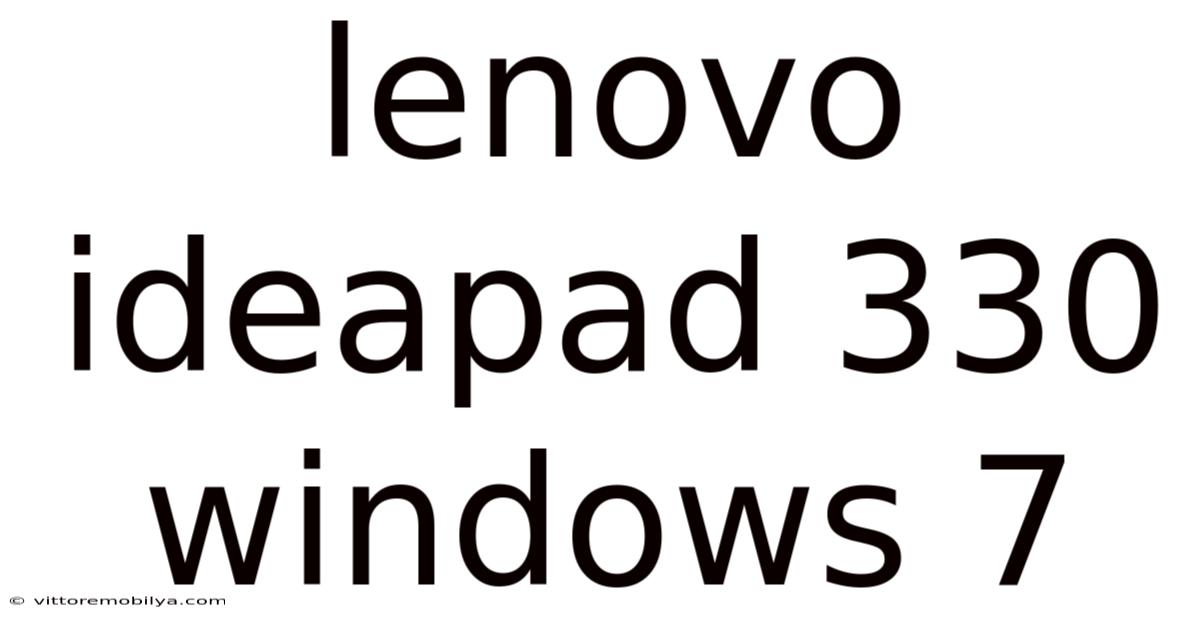 Lenovo Ideapad 330 Windows 7