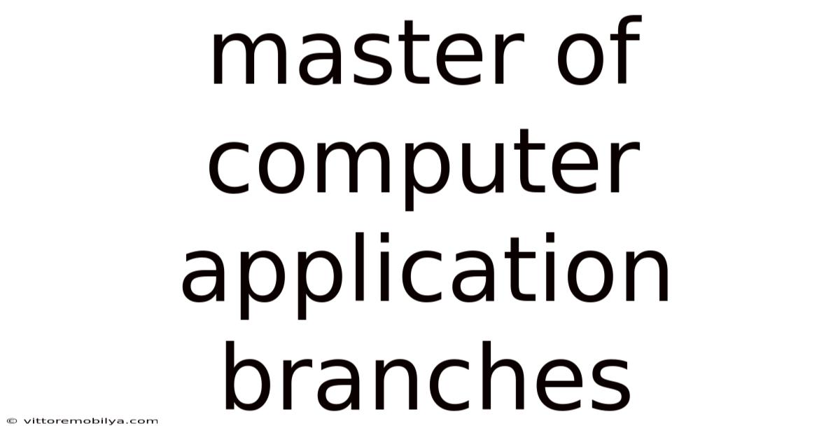 Master Of Computer Application Branches