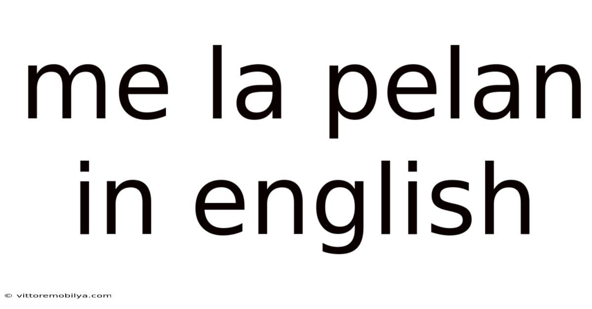 Me La Pelan In English