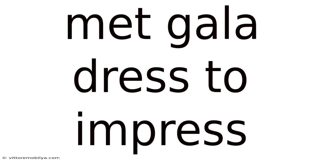 Met Gala Dress To Impress