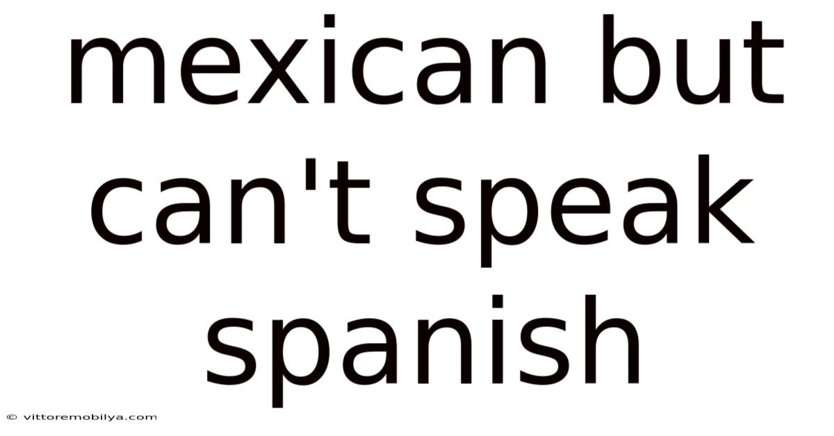 Mexican But Can't Speak Spanish