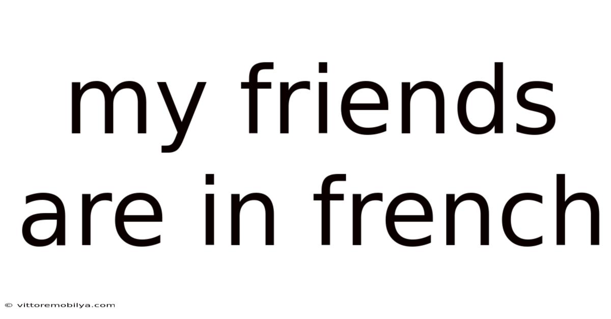 My Friends Are In French