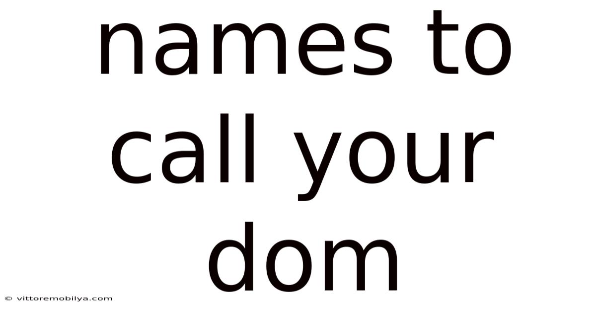 Names To Call Your Dom
