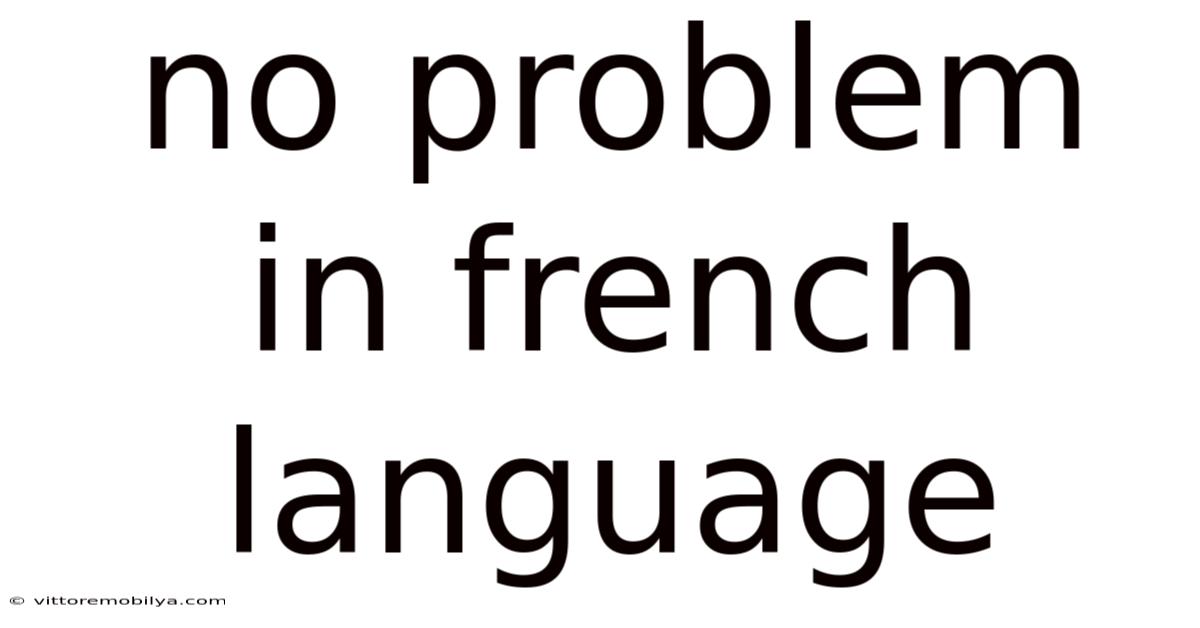 No Problem In French Language
