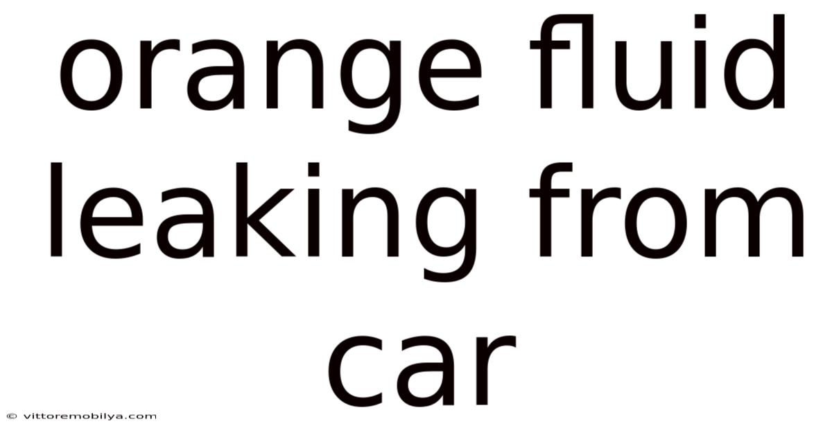 Orange Fluid Leaking From Car
