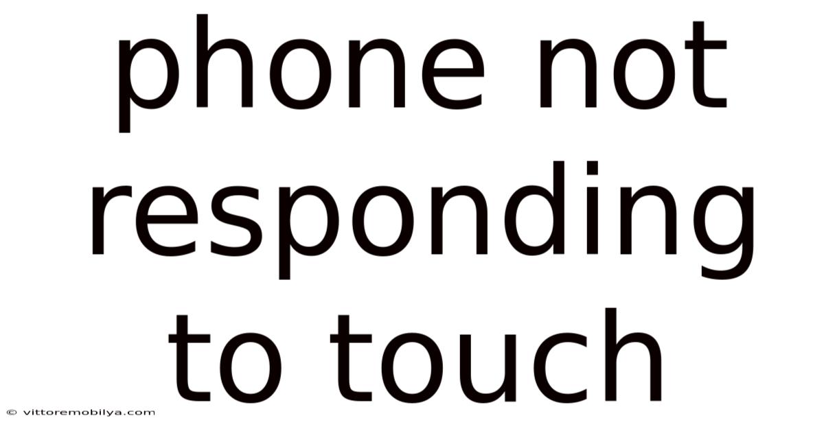 Phone Not Responding To Touch