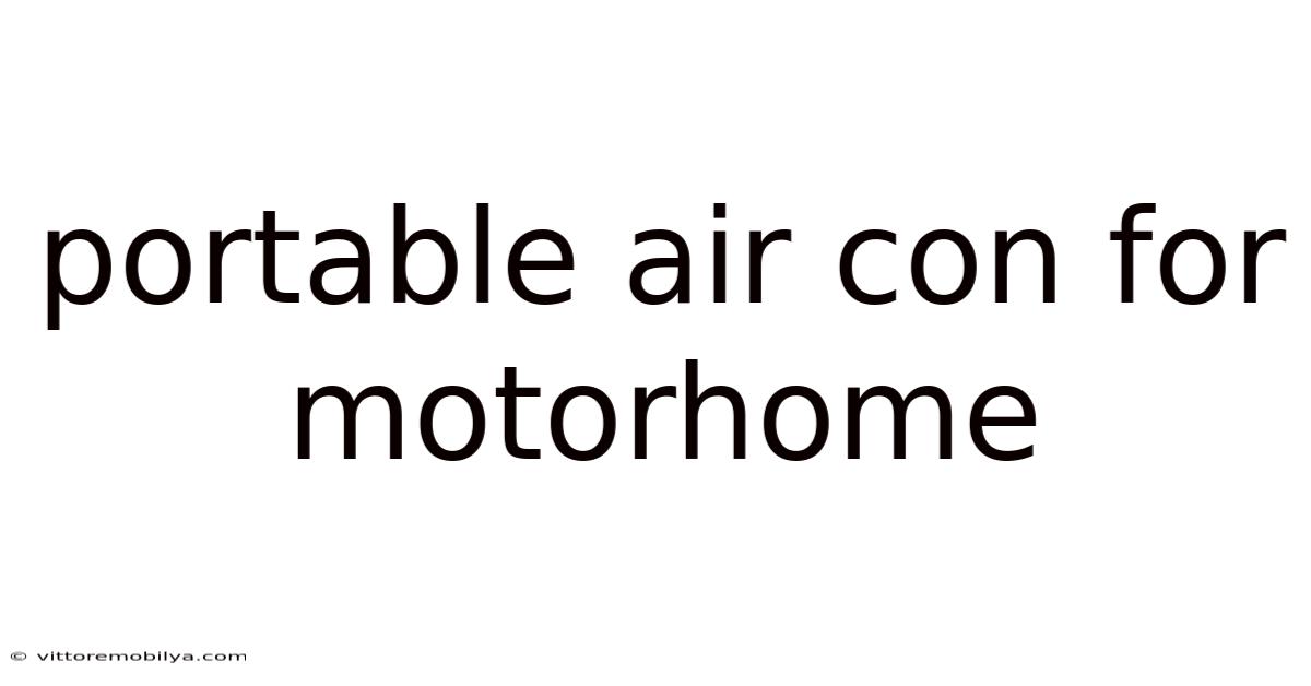 Portable Air Con For Motorhome