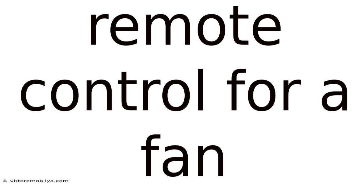 Remote Control For A Fan