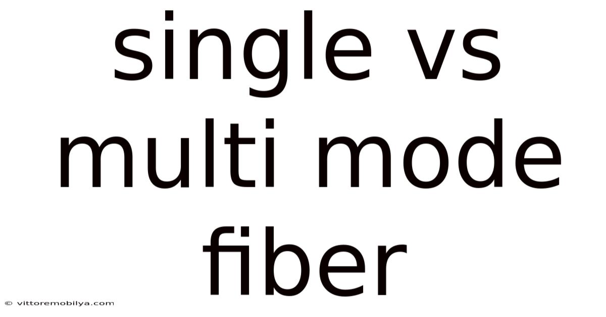 Single Vs Multi Mode Fiber