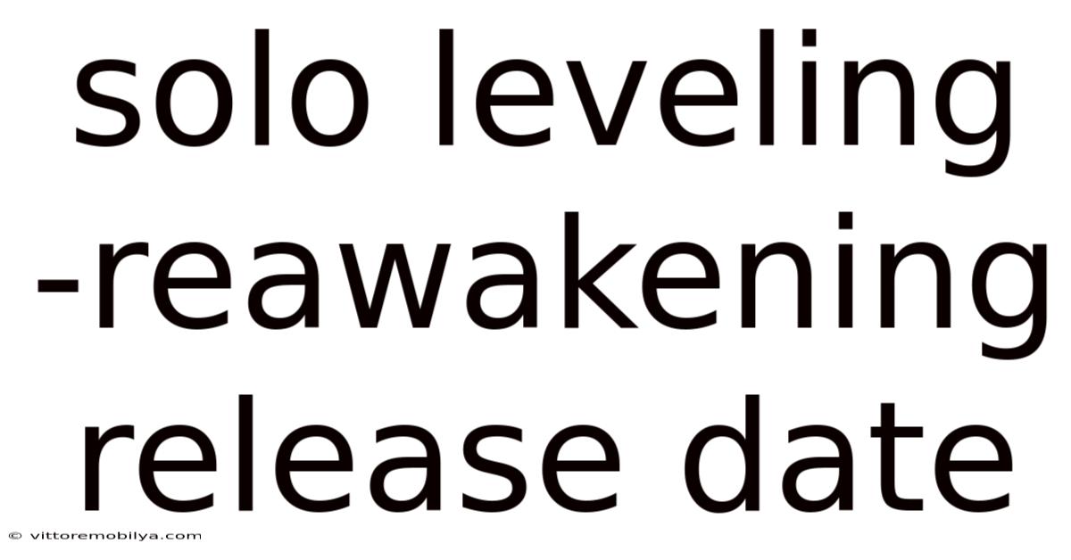 Solo Leveling -reawakening Release Date