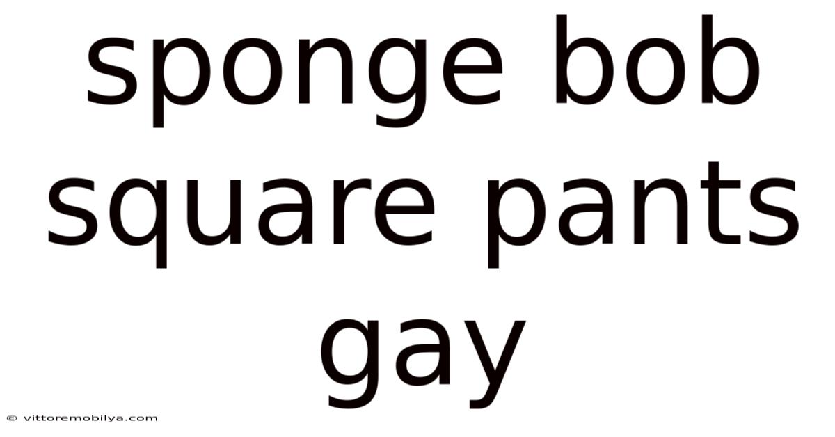 Sponge Bob Square Pants Gay