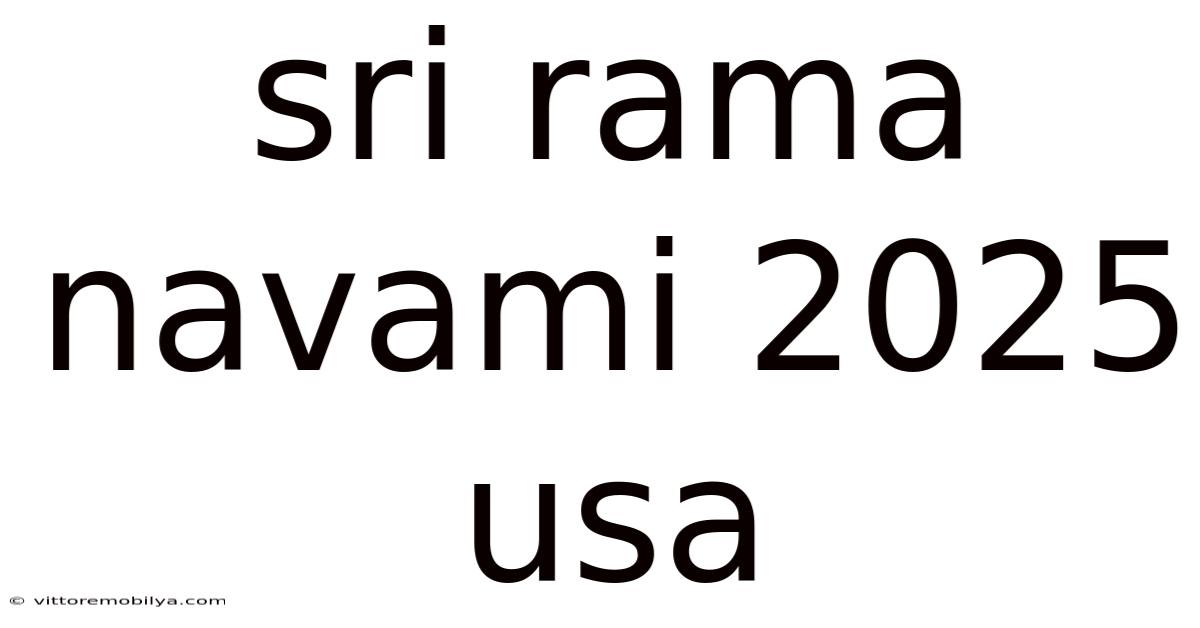 Sri Rama Navami 2025 Usa