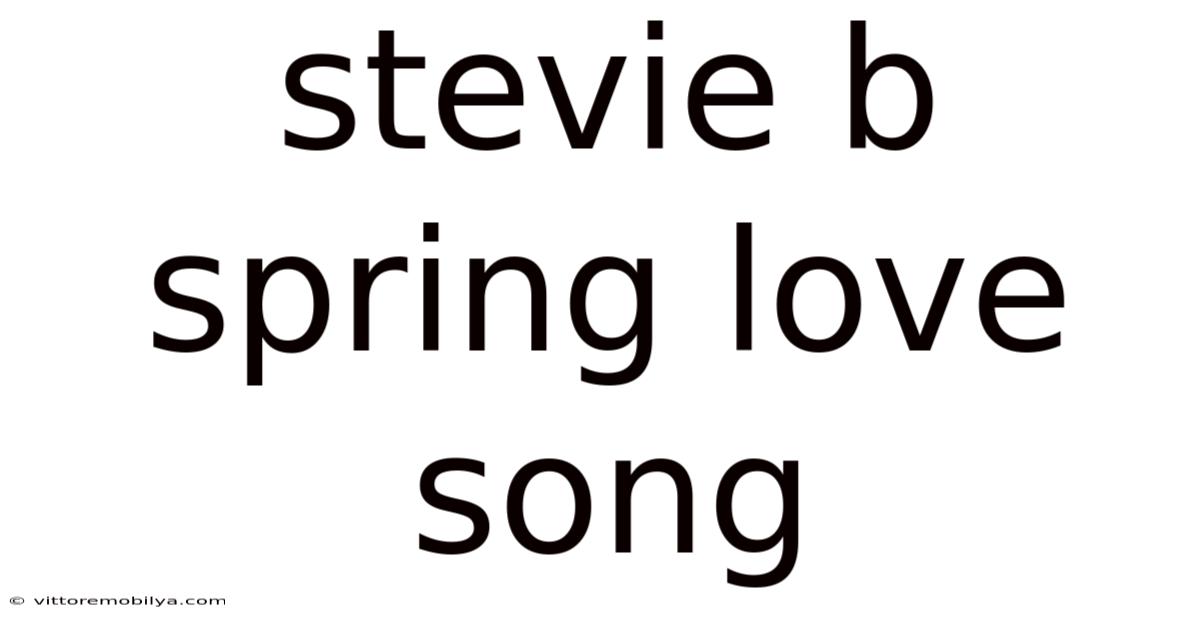 Stevie B Spring Love Song