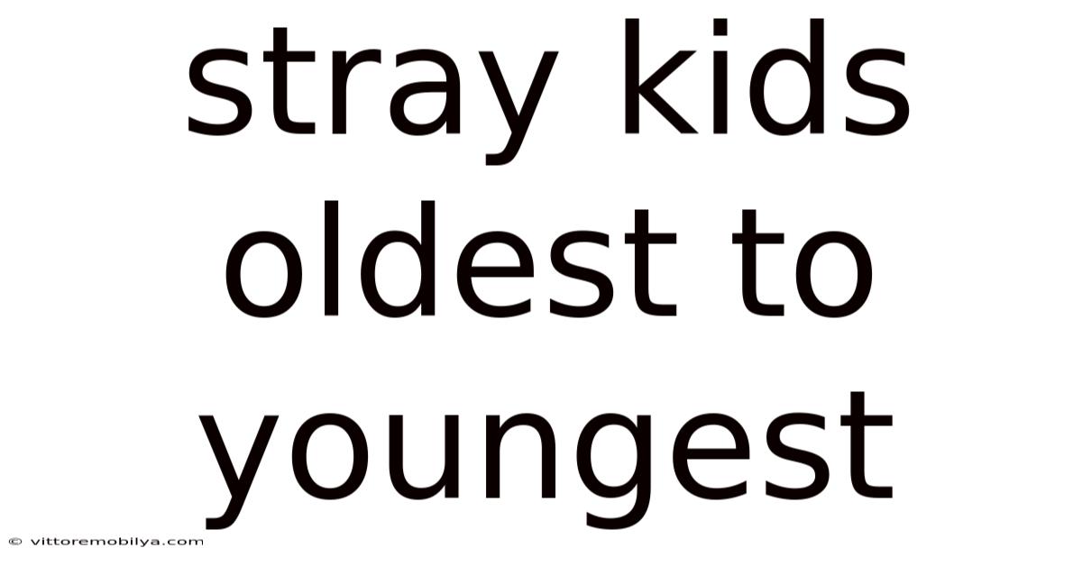 Stray Kids Oldest To Youngest
