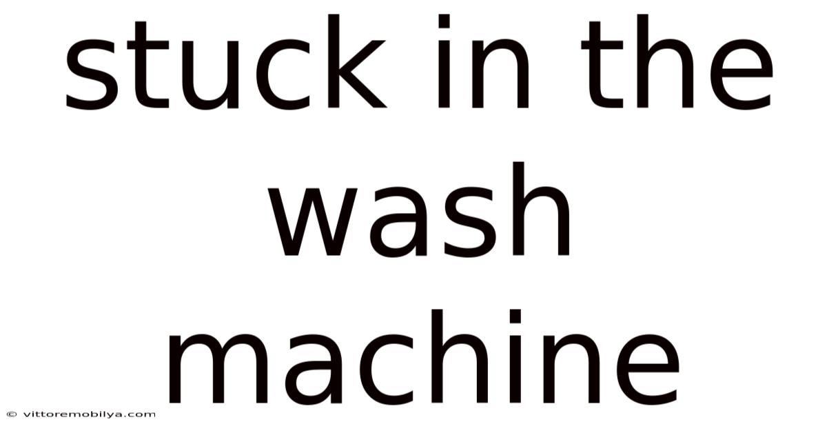 Stuck In The Wash Machine