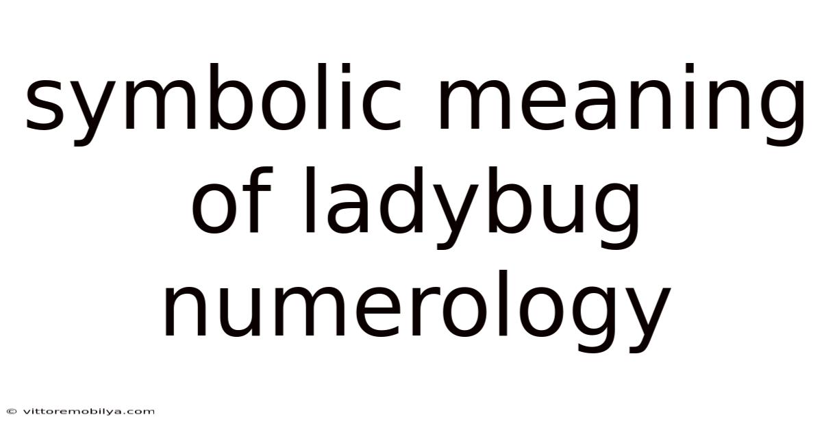 Symbolic Meaning Of Ladybug Numerology