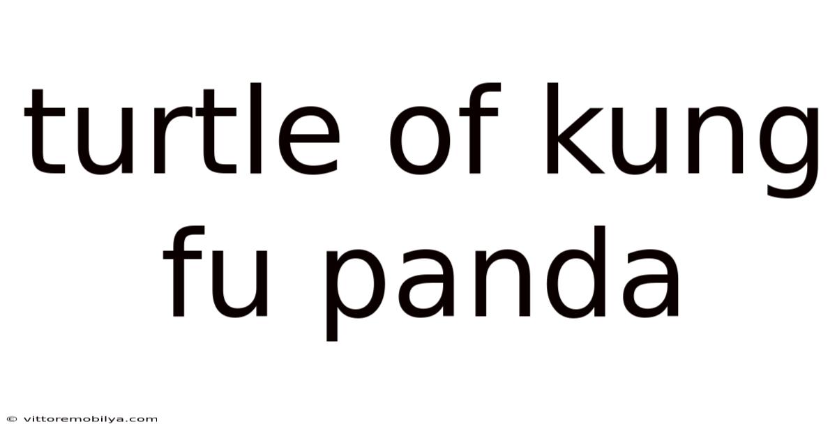 Turtle Of Kung Fu Panda