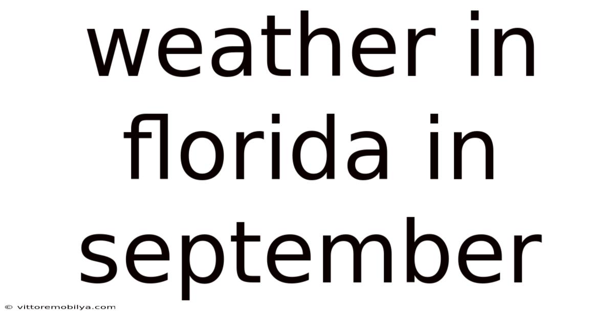 Weather In Florida In September