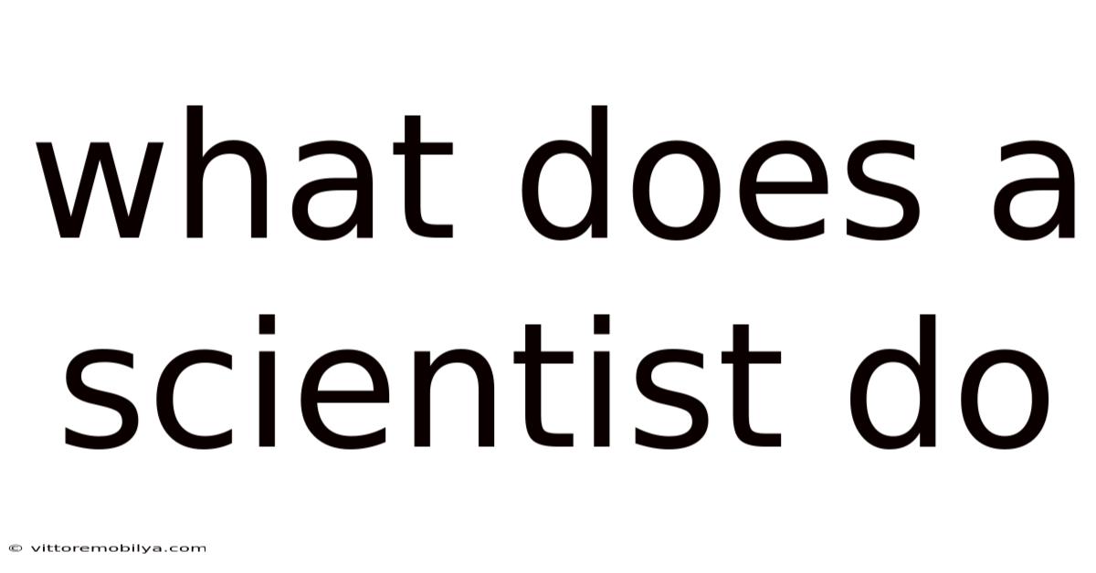 What Does A Scientist Do