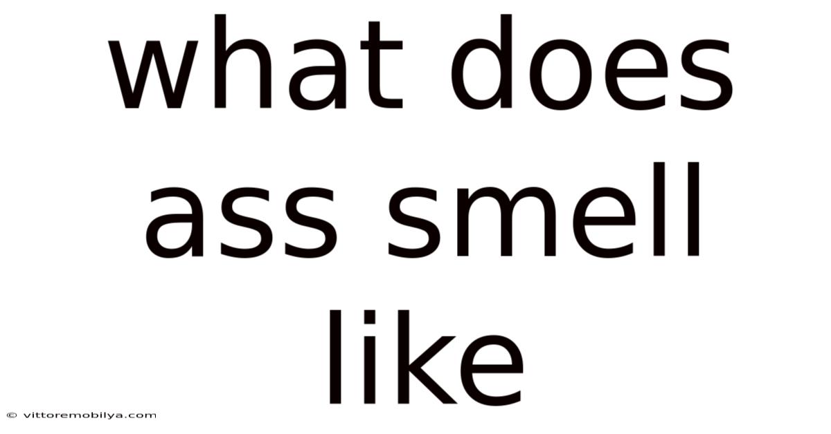 What Does Ass Smell Like