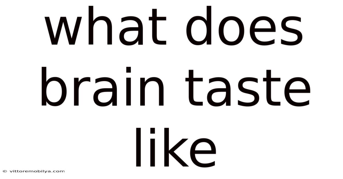 What Does Brain Taste Like